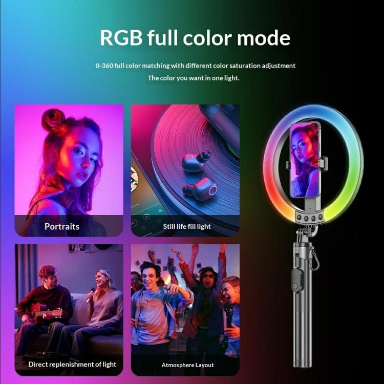 Anello luminoso RGB 10" con treppiede e telecomando