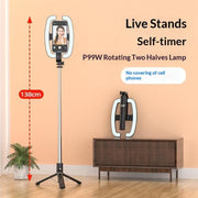 Selfie Stick con Ring Light e Treppiede per smartphone Android