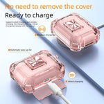 Cover per auricolari trasparente in TPU antiurto con chiusura a scatto e moschettone., For AirPods Pro 3