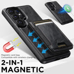 Custodia per telefono Suteni H17 Oil Eax in pelle con portafoglio MagSafe rimovibile., For Samsung Galaxy S26+ 5G, For Samsung Galaxy S26 Ultra 5G
