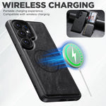 Custodia per telefono Suteni H15 in pelle Oil Eax con portafoglio posteriore rimovibile., For Samsung Galaxy S26+ 5G, For Samsung Galaxy S26 Ultra 5G