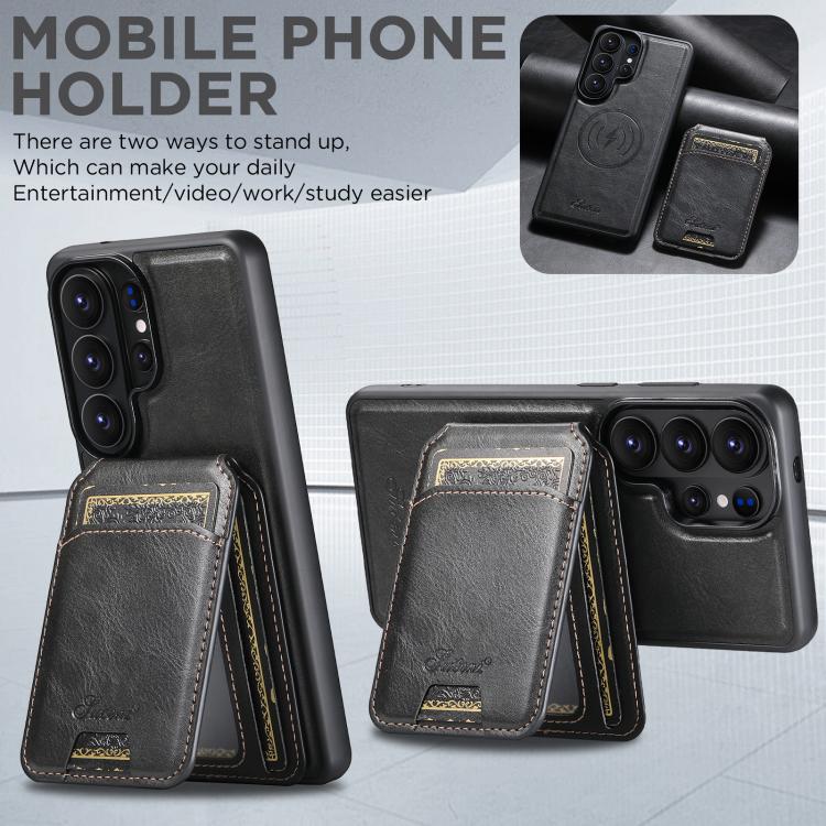 Custodia per telefono Suteni H15 in pelle Oil Eax con portafoglio posteriore rimovibile., For Samsung Galaxy S26+ 5G, For Samsung Galaxy S26 Ultra 5G
