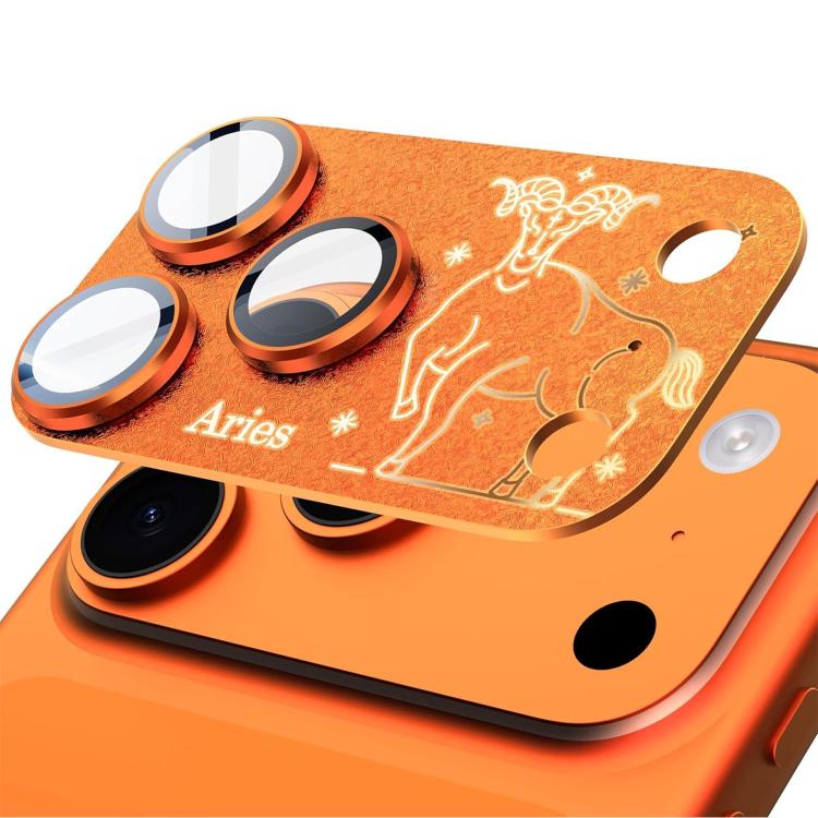 Pellicola protettiva in metallo satinato a copertura totale integrata Twelve Constellations Armor per iPhone 17 Pro Max., Aries, Virgo, Taurus, Cancer, Capricorn, Sagittarius, Leo, Pisces
