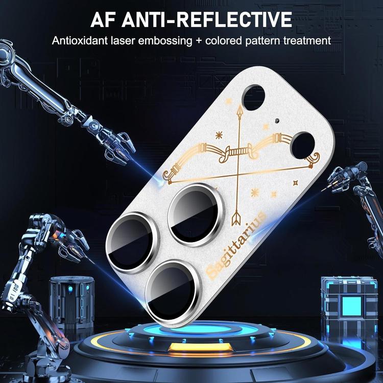 Pellicola protettiva in metallo satinato a copertura totale integrata Twelve Constellations Armor per iPhone 17 Pro Max., Gemini, Aquarius, Libra, Scorpio