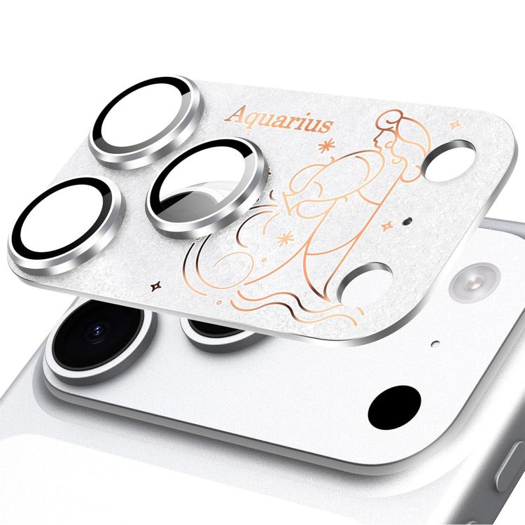 Pellicola protettiva in metallo satinato a copertura totale integrata Twelve Constellations Armor per iPhone 17 Pro Max., Gemini, Aquarius, Libra, Scorpio