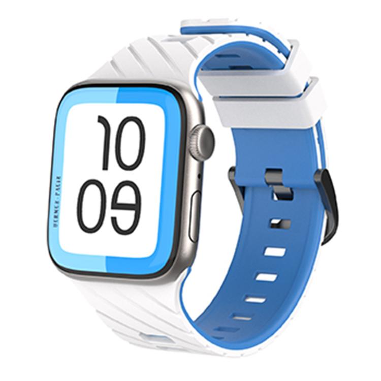 Cinturino per orologio diagonale in silicone bicolore, For Apple Watch 46mm / 49mm / 45mm / 44mm
