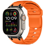Cinturino per orologio in silicone tinta unita, personalizzato, con design a gradini., For Apple Watch 49mm / 46mm / 45mm / 44mm