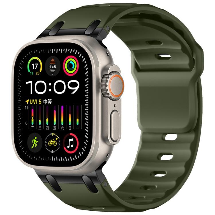 Cinturino per orologio in silicone tinta unita, personalizzato, con design a gradini., For Apple Watch 49mm / 46mm / 45mm / 44mm