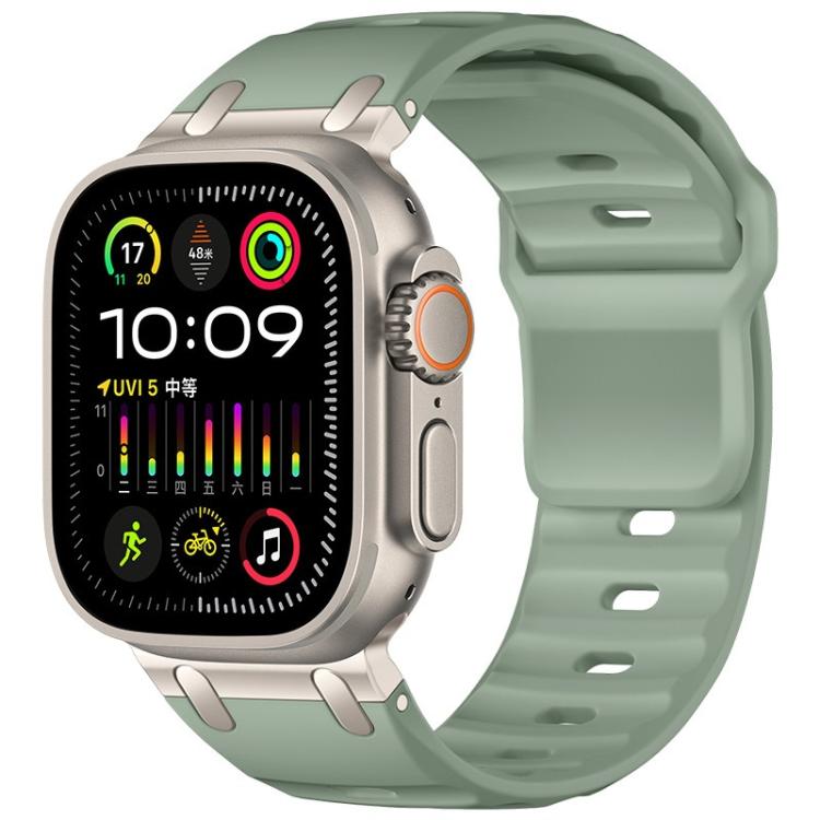 Cinturino per orologio in silicone tinta unita, personalizzato, con design a gradini., For Apple Watch 49mm / 46mm / 45mm / 44mm