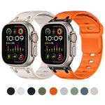Cinturino per orologio in silicone tinta unita, personalizzato, con design a gradini., For Apple Watch 49mm / 46mm / 45mm / 44mm