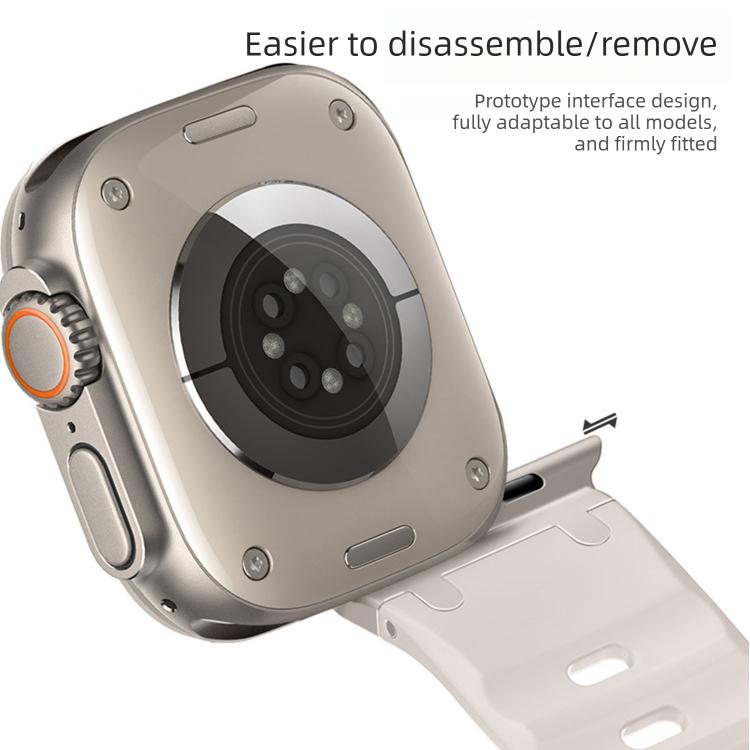 Cinturino per orologio in silicone tinta unita, personalizzato, con design a gradini., For Apple Watch 49mm / 46mm / 45mm / 44mm