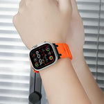 Cinturino per orologio in silicone tinta unita, personalizzato, con design a gradini., For Apple Watch 49mm / 46mm / 45mm / 44mm