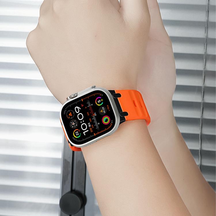 Cinturino per orologio in silicone tinta unita, personalizzato, con design a gradini., For Apple Watch 49mm / 46mm / 45mm / 44mm