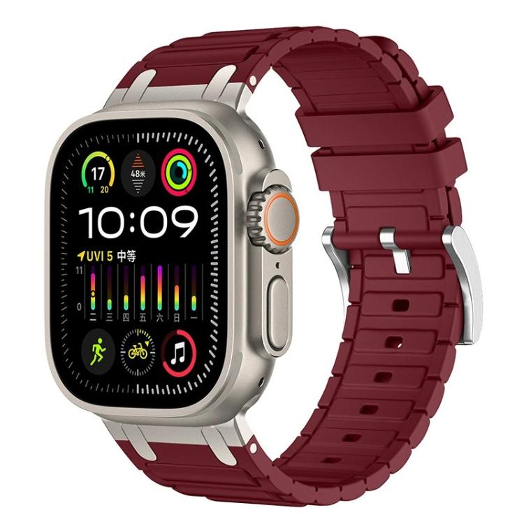 Cinturino per orologio in silicone con texture a forma di I rinforzata, For Apple Watch 49mm / 46mm / 45mm / 44mm, For Apple Watch 42mm / 41mm / 40mm / 38mm