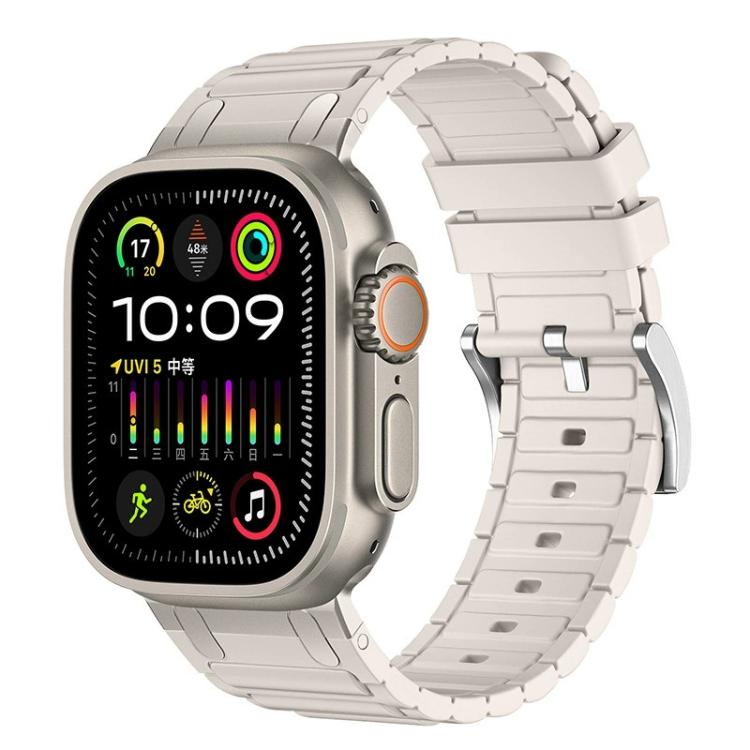 Cinturino per orologio in silicone con texture a forma di I rinforzata, For Apple Watch 49mm / 46mm / 45mm / 44mm, For Apple Watch 42mm / 41mm / 40mm / 38mm