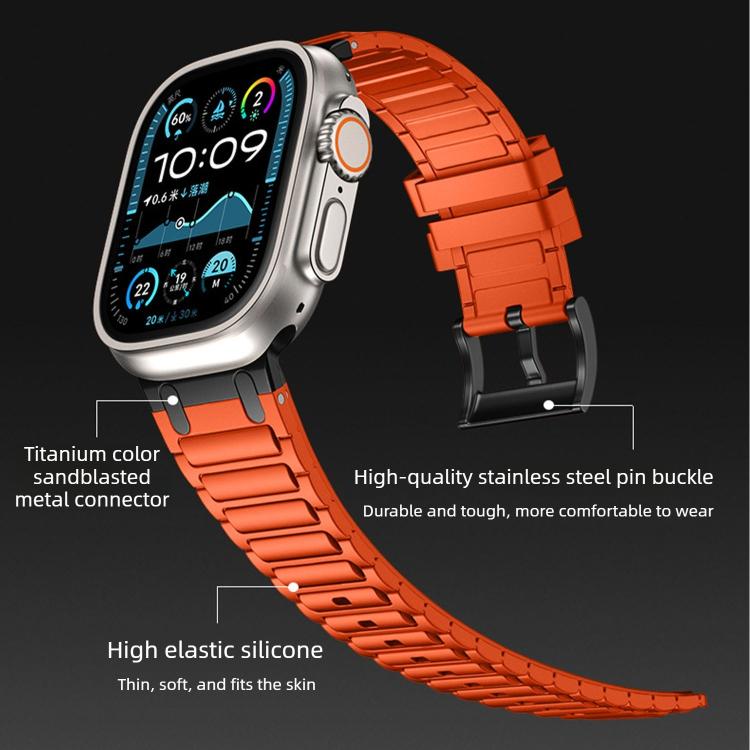 Cinturino per orologio in silicone con texture a forma di I rinforzata, For Apple Watch 49mm / 46mm / 45mm / 44mm, For Apple Watch 42mm / 41mm / 40mm / 38mm