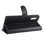 Custodia in pelle Flip orizzontale con texture Litchi per Galaxy Note 10, con portafoglio, supporto e slot per carte