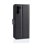 Custodia in pelle Flip orizzontale con texture Litchi per Galaxy Note 10, con portafoglio, supporto e slot per carte