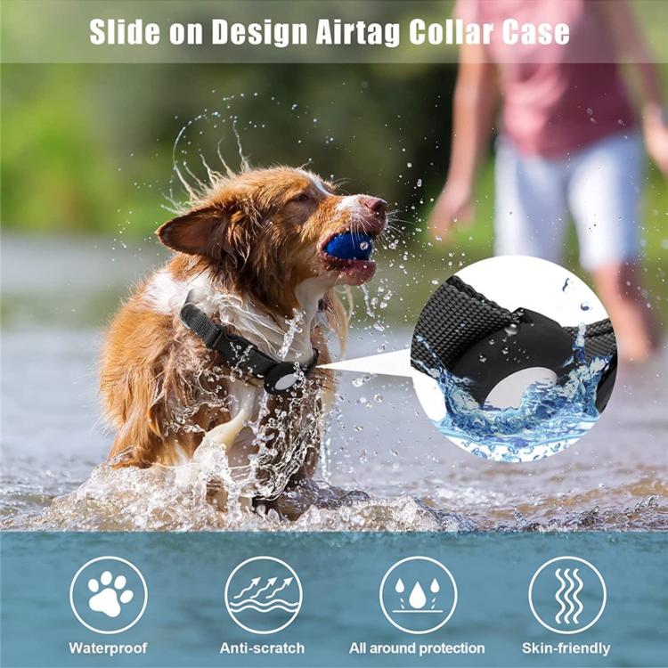 Collare per animali domestici AirTag di seconda generazione / AirTag di prima generazione, in nylon, per cani e gatti., S 1.5 x 28 x 39cm, M 2.0 x 34 x 49cm, L 2.5 x 42 x 60cm
