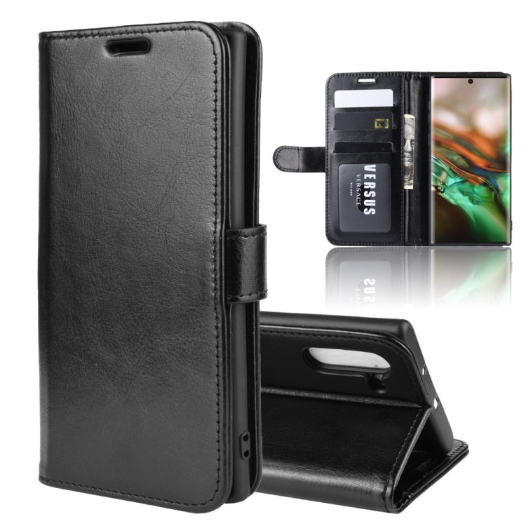 R64 Texture Custodia in pelle pieghevole orizzontale singola per Galaxy Note 10, con supporto, slot per carte e portafoglio, For Galaxy Note 10