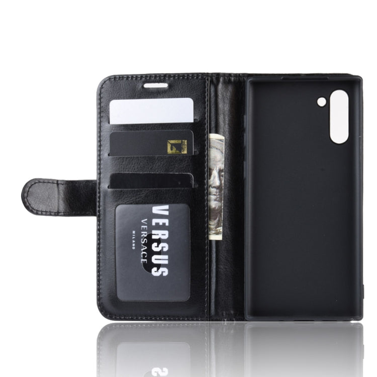 R64 Texture Custodia in pelle pieghevole orizzontale singola per Galaxy Note 10, con supporto, slot per carte e portafoglio, For Galaxy Note 10