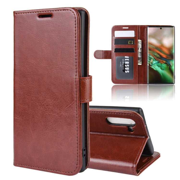 R64 Texture Custodia in pelle pieghevole orizzontale singola per Galaxy Note 10, con supporto, slot per carte e portafoglio, For Galaxy Note 10