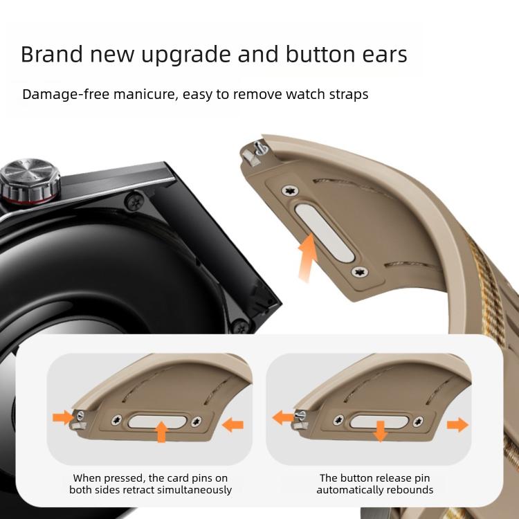 Cinturino per orologio in nylon composito e silicone con pulsante di accensione., For Huawei Watch GT 6 Pro