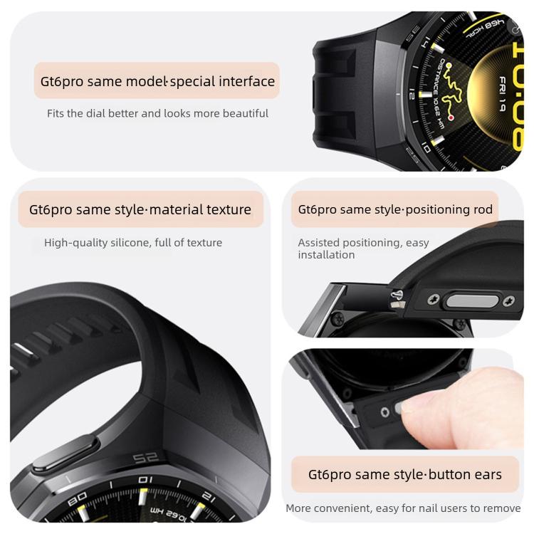 Cinturino in silicone monocolore con pulsante a pressione, For Huawei Watch GT 6 Pro