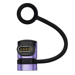 Adattatore di ricarica in metallo con cordino anti-smarrimento per smartwatch Garmin., Straight-End Style, Curved-End Style