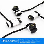 Adattatore di ricarica in metallo con cordino anti-smarrimento per smartwatch Garmin., Straight-End Style, Curved-End Style