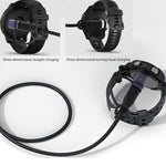 Adattatore di ricarica in metallo con cordino anti-smarrimento per smartwatch Garmin., Straight-End Style, Curved-End Style