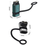 Adattatore di ricarica in metallo con cordino anti-smarrimento per smartwatch Garmin., Straight-End Style, Curved-End Style