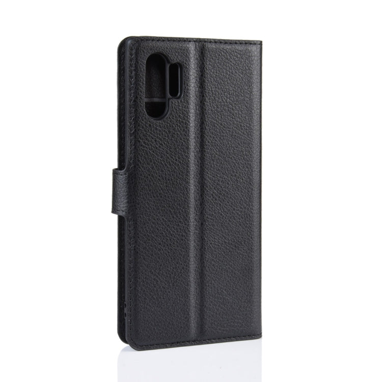 Custodia in pelle Flip orizzontale con texture Litchi per Galaxy Note 10 Pro, con portafoglio e porta carte di credito