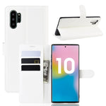 Custodia in pelle Flip orizzontale con texture Litchi per Galaxy Note 10 Pro, con portafoglio e porta carte di credito