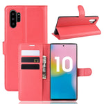 Custodia in pelle Flip orizzontale con texture Litchi per Galaxy Note 10 Pro, con portafoglio e porta carte di credito