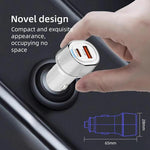 Caricabatterie auto A6 doppia porta USB e Type-C 30W