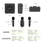 Microfono lavalier wireless Bluetooth 2.4G con amplificatore voca