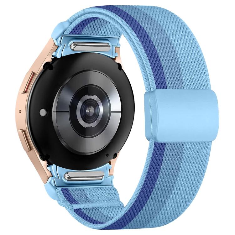 Cinturino per orologio in nylon con fibbia magnetica in plastica twill a pressione e chiusura a pulsante, in nylon., For Samsung Galaxy Watch FE / 7 / 6 / 5 / 4