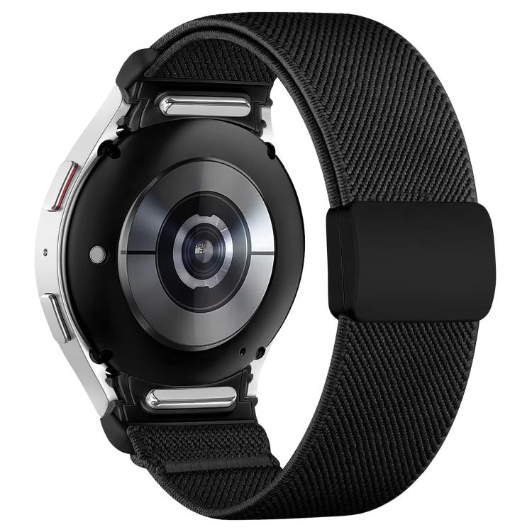 Cinturino per orologio in nylon con fibbia magnetica in plastica twill a pressione e chiusura a pulsante, in nylon., For Samsung Galaxy Watch FE / 7 / 6 / 5 / 4