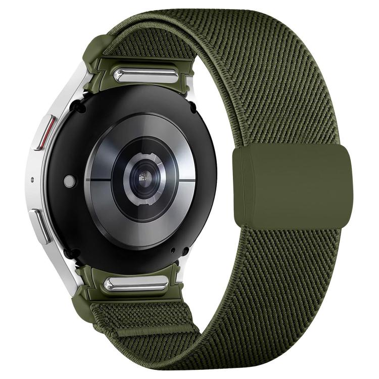 Cinturino per orologio in nylon con fibbia magnetica in plastica twill a pressione e chiusura a pulsante, in nylon., For Samsung Galaxy Watch FE / 7 / 6 / 5 / 4
