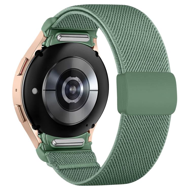 Cinturino per orologio in nylon con fibbia magnetica in plastica twill a pressione e chiusura a pulsante, in nylon., For Samsung Galaxy Watch FE / 7 / 6 / 5 / 4