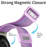 Cinturino per orologio in nylon con fibbia magnetica in plastica twill a pressione e chiusura a pulsante, in nylon., For Samsung Galaxy Watch FE / 7 / 6 / 5 / 4