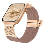 Cinturino per orologio in nylon elasticizzato con fibbia magnetica a nodo cinese e motivo twill., For Apple Watch 49mm / 46mm / 45mm / 44mm, For Apple Watch 42mm / 41mm / 40mm / 38mm