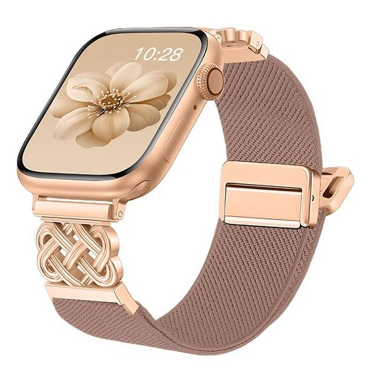 Cinturino per orologio in nylon elasticizzato con fibbia magnetica a nodo cinese e motivo twill., For Apple Watch 49mm / 46mm / 45mm / 44mm, For Apple Watch 42mm / 41mm / 40mm / 38mm