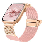 Cinturino per orologio in nylon elasticizzato con fibbia magnetica a nodo cinese e motivo twill., For Apple Watch 49mm / 46mm / 45mm / 44mm, For Apple Watch 42mm / 41mm / 40mm / 38mm