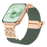 Cinturino per orologio in nylon elasticizzato con fibbia magnetica a nodo cinese e motivo twill., For Apple Watch 49mm / 46mm / 45mm / 44mm, For Apple Watch 42mm / 41mm / 40mm / 38mm