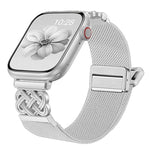 Cinturino per orologio in nylon elasticizzato con fibbia magnetica a nodo cinese e motivo twill., For Apple Watch 49mm / 46mm / 45mm / 44mm, For Apple Watch 42mm / 41mm / 40mm / 38mm
