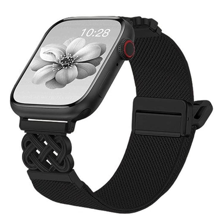 Cinturino per orologio in nylon elasticizzato con fibbia magnetica a nodo cinese e motivo twill., For Apple Watch 49mm / 46mm / 45mm / 44mm, For Apple Watch 42mm / 41mm / 40mm / 38mm