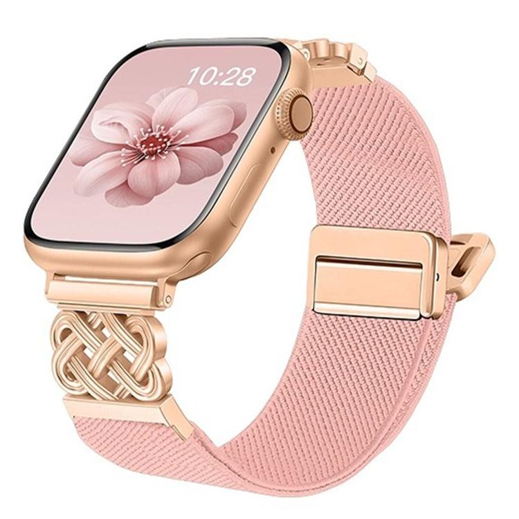 Cinturino per orologio in nylon elasticizzato con fibbia magnetica a nodo cinese e motivo twill., For Apple Watch 49mm / 46mm / 45mm / 44mm, For Apple Watch 42mm / 41mm / 40mm / 38mm