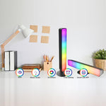 D04 2 pezzi Versione Bluetooth Rilevamento suono RGB Luce ambientale da scrivania Barra luminosa intelligente per gaming